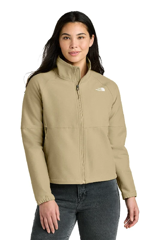 Women's cropped satin jackets in pastel shades for a glamorous evening outThe North Face Womens Barr Lake Soft Shell Full Zip Jacket - Heather Dark Khaki Stone - New
