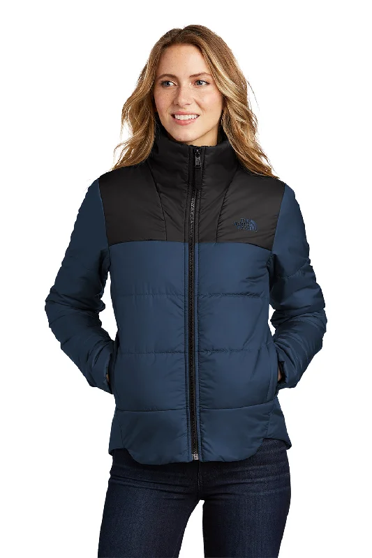Women's windbreaker jackets with adjustable hoods for windy daysThe North Face Womens Everyday Water Resistant Insulated Full Zip Jacket - Shady Blue