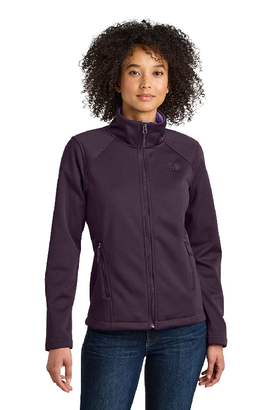 Women's windbreaker jackets with adjustable hoods for windy daysThe North Face Womens Ridgewall Wind & Water Resistant Soft Shell Full Zip Jacket - Blackberry Wine Puprle - New