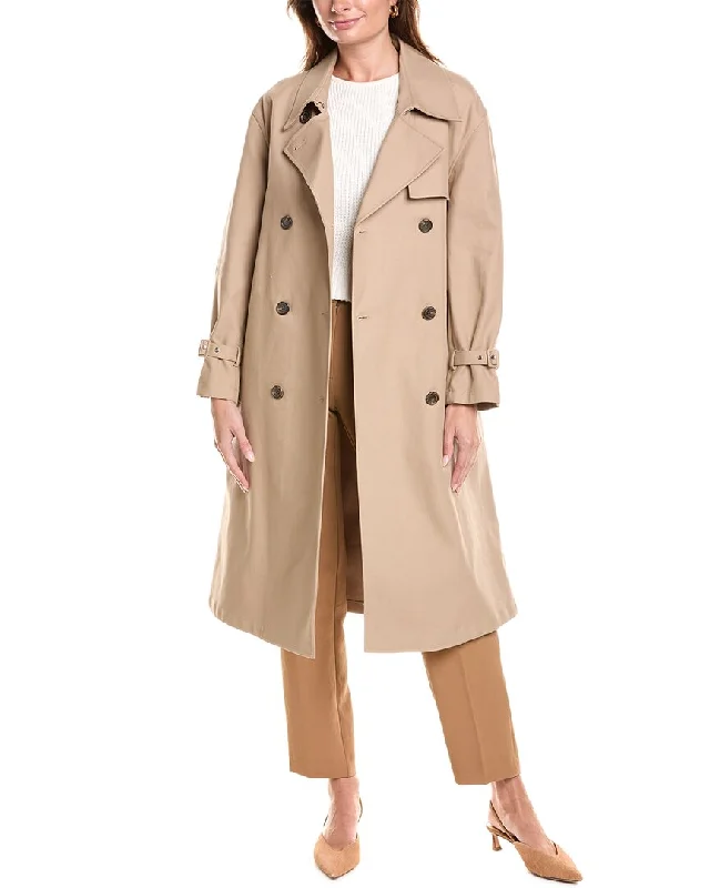 Hooded women's puffer coats in neon colors for high - visibility sportsTheory Double-Breasted Trench Coat Hooded women's puffer coats in neon colors for high - visibility sportsTheory Double-Breasted Trench Coat
