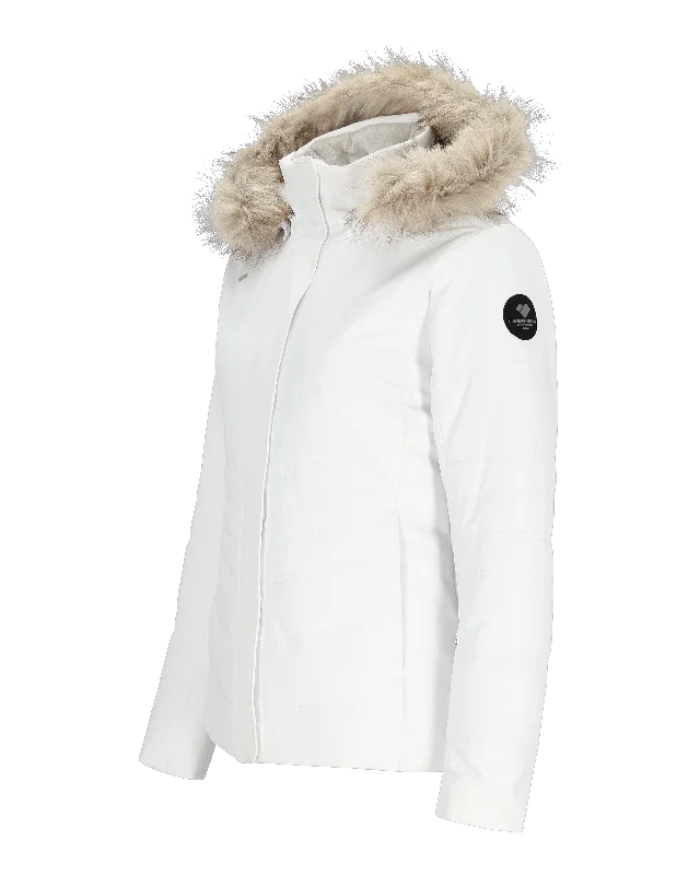 Women's waterproof rain jackets in bright yellow for high - visibility outdoor activitiesTuscany Elite Jacket | White Women's waterproof rain jackets in bright yellow for high - visibility outdoor activitiesTuscany Elite Jacket | White