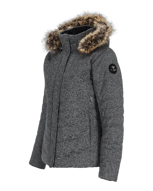 Women's cropped down jackets in bold colors for a sporty and fashionable winter outfitTuscany II Jacket | Charcoal