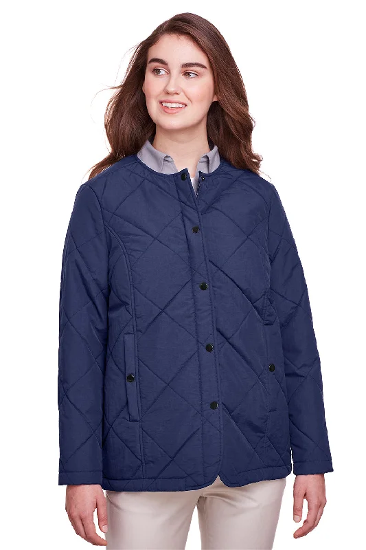 Women's cropped down jackets in bold colors for a sporty and fashionable winter outfitUltraClub Womens Dawson Quilted Water Resistant Full Zip Jacket - Navy Blue - Closeout Women's cropped down jackets in bold colors for a sporty and fashionable winter outfitUltraClub Womens Dawson Quilted Water Resistant Full Zip Jacket - Navy Blue - Closeout