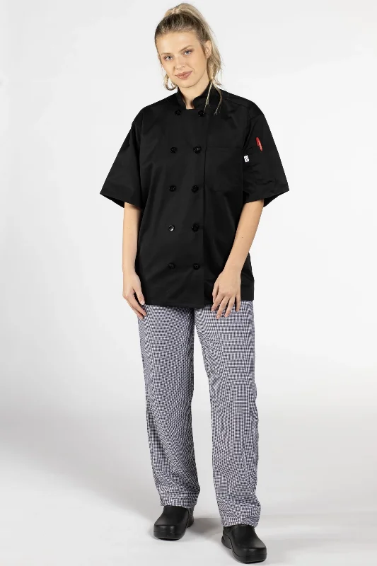 Women's longline double - breasted camel coats for a sophisticated lookBlack South Beach Chef Coat Women's longline double - breasted camel coats for a sophisticated lookBlack South Beach Chef Coat