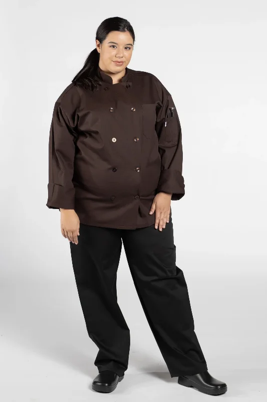 Women's waterproof parka coats with multiple pockets for practicalityBrown Orleans Chef Coat Women's waterproof parka coats with multiple pockets for practicalityBrown Orleans Chef Coat
