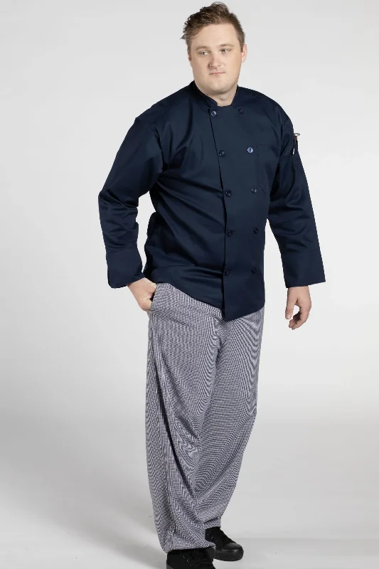 Women's reversible down coats with two - tone designs for versatile stylingNavy Orleans Chef Coat Women's reversible down coats with two - tone designs for versatile stylingNavy Orleans Chef Coat