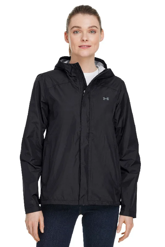 Women's windbreaker jackets with adjustable hoods for windy daysUnder Armour Womens Cloudstrike 2.0 Waterproof Full Zip Hooded Jacket - Black Women's windbreaker jackets with adjustable hoods for windy daysUnder Armour Womens Cloudstrike 2.0 Waterproof Full Zip Hooded Jacket - Black