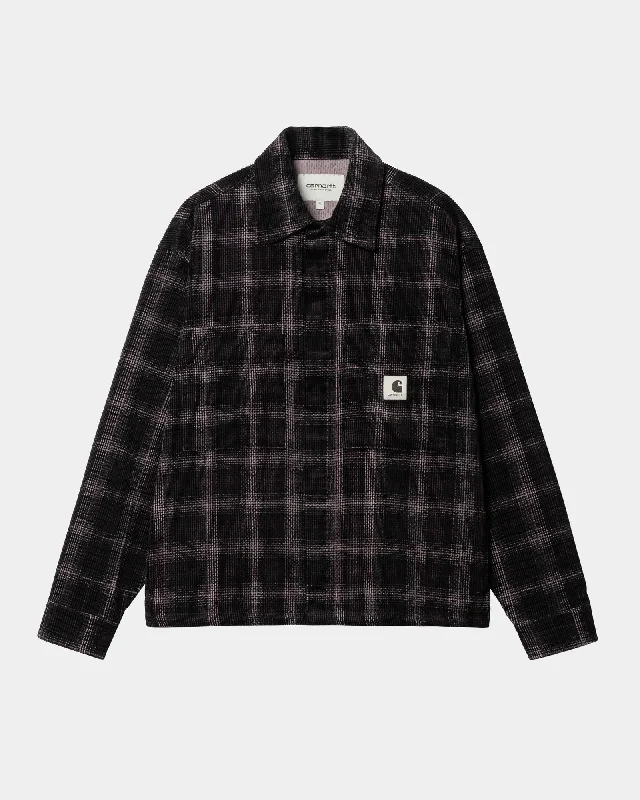 Women's faux fur - trimmed denim jackets for a trendy and cozy styleFoy Shirt Jacket | Dark Plum Wiley Check Women's faux fur - trimmed denim jackets for a trendy and cozy styleFoy Shirt Jacket | Dark Plum Wiley Check