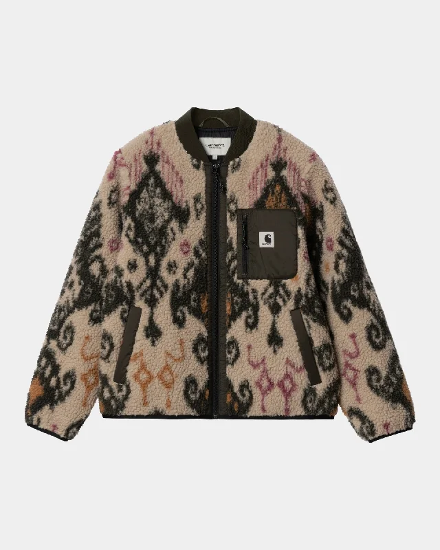 Women's long - line cardigan jackets in a soft knit for a cozy and elegant lookJanet Liner | Wall / Cypress Baru Jacquard Women's long - line cardigan jackets in a soft knit for a cozy and elegant lookJanet Liner | Wall / Cypress Baru Jacquard