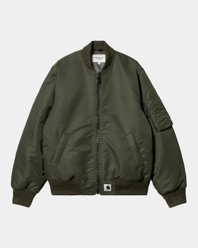 Women's denim jackets with a patchwork design for a bohemian and artsy styleWomen's Olten Bomber | Plant / Smoke green Women's denim jackets with a patchwork design for a bohemian and artsy styleWomen's Olten Bomber | Plant / Smoke green