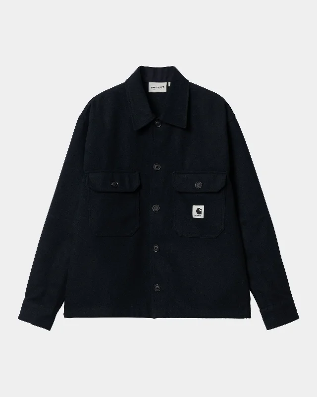 Women's bomber jackets with a holographic finish for a futuristic and eye - catching lookWomen's Wiston Shirt Jacket | Dark Navy Women's bomber jackets with a holographic finish for a futuristic and eye - catching lookWomen's Wiston Shirt Jacket | Dark Navy