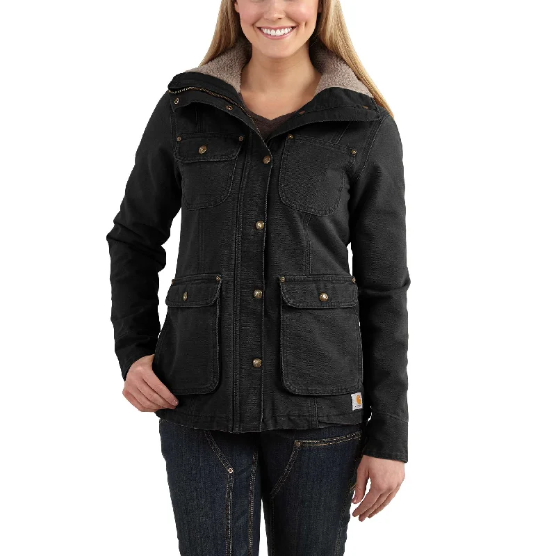 Women's faux fur coats in bright colors for a bold fashion statementWeathered Duck Wesley Coat Women's faux fur coats in bright colors for a bold fashion statementWeathered Duck Wesley Coat