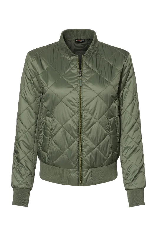 Women's cropped down jackets in bold colors for a sporty and fashionable winter outfitWeatherproof Womens HeatLast Quilted Packable Wind & Water Resistant Full Zip Bomber Jacket - Olive Grey Women's cropped down jackets in bold colors for a sporty and fashionable winter outfitWeatherproof Womens HeatLast Quilted Packable Wind & Water Resistant Full Zip Bomber Jacket - Olive Grey