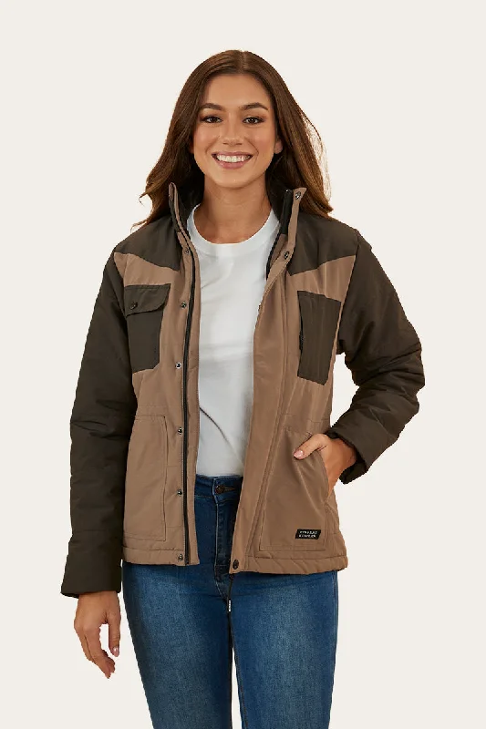 Women's cropped down jackets in bold colors for a sporty and fashionable winter outfitWhitney Womens Puffer Jacket - Mushroom Women's cropped down jackets in bold colors for a sporty and fashionable winter outfitWhitney Womens Puffer Jacket - Mushroom