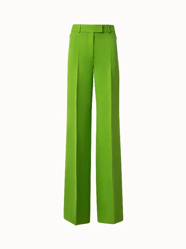 Women's long - length wool blend jackets for a warm and stylish winter lookWide Leg Pants in Shantung Silk Women's long - length wool blend jackets for a warm and stylish winter lookWide Leg Pants in Shantung Silk