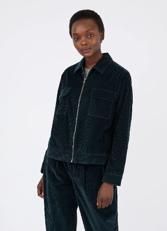 Long women's mac coats in a lightweight fabric for spring showersWomen's Wide Wale Corduroy Zip Jacket in Forest Long women's mac coats in a lightweight fabric for spring showersWomen's Wide Wale Corduroy Zip Jacket in Forest