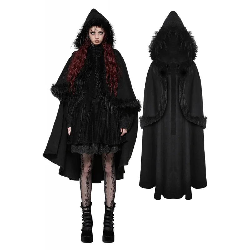 Quilted down women's coats with removable hoods for outdoor activitiesWomen's Gothic Faux Fur Cloak with Hood Quilted down women's coats with removable hoods for outdoor activitiesWomen's Gothic Faux Fur Cloak with Hood