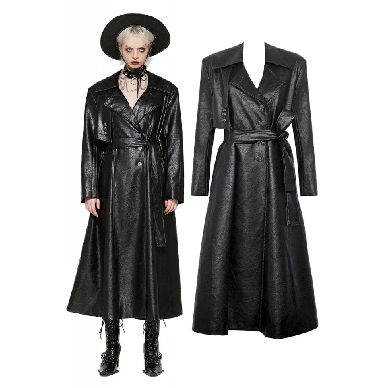 Plus size women's wool blend coats for a warm and stylish winterWomen's Gothic Faux Leather Studs Coat Plus size women's wool blend coats for a warm and stylish winterWomen's Gothic Faux Leather Studs Coat