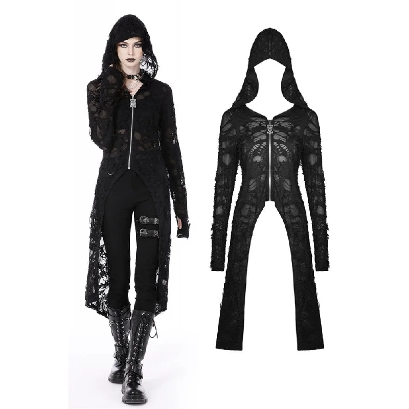 Checkered women's wool coats in a classic pattern for a timeless styleWomen's Punk Split Ripped Coat with Hood Checkered women's wool coats in a classic pattern for a timeless styleWomen's Punk Split Ripped Coat with Hood
