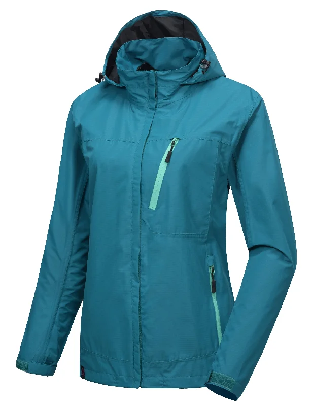 Women's military - style jackets with epaulets for a tough and fashionable appearanceWomen's Waterproof Hooded Hiking Travel Rain Shell Jacket Women's military - style jackets with epaulets for a tough and fashionable appearanceWomen's Waterproof Hooded Hiking Travel Rain Shell Jacket