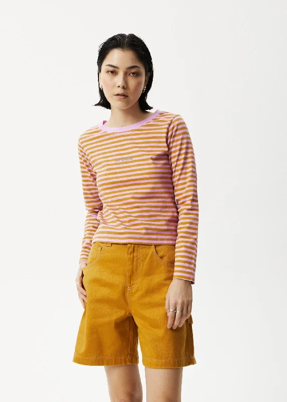 Ribbed Women Long Sleeve Top with a Textured AppealAFENDS Womens Jain - Long Sleeve T-Shirt - Candy Stripe Ribbed Women Long Sleeve Top with a Textured AppealAFENDS Womens Jain - Long Sleeve T-Shirt - Candy Stripe
