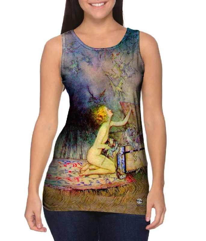 V - Neck Women's Moisture - Wicking Tank Tops for RunningArthur Rackham - "Pandora" (1911)