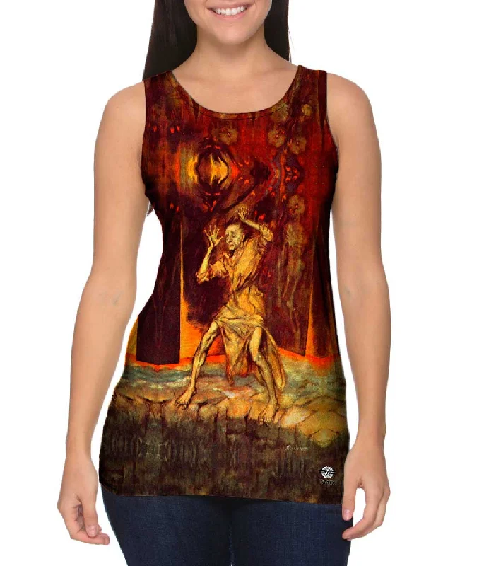 Women's Cropped Tank Tops with Vintage Band LogosArthur Rackham - "The Pit and the Pendulum" (1935) Women's Cropped Tank Tops with Vintage Band LogosArthur Rackham - "The Pit and the Pendulum" (1935)