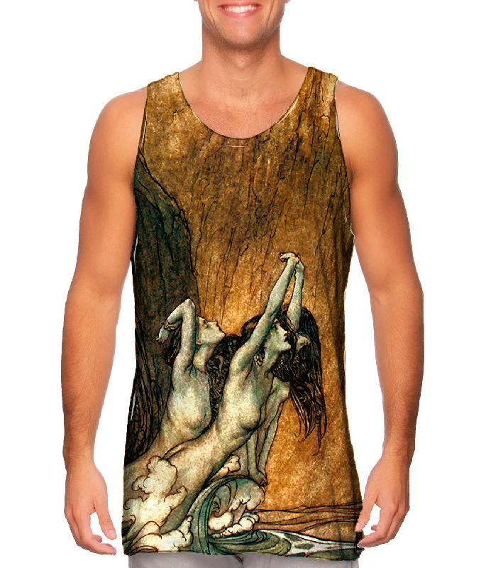 Plus Size Women's Embroidered Tank Tops in Boho StylesArthur Rackham - "The Rhines Fair Children" (1910) Plus Size Women's Embroidered Tank Tops in Boho StylesArthur Rackham - "The Rhines Fair Children" (1910)