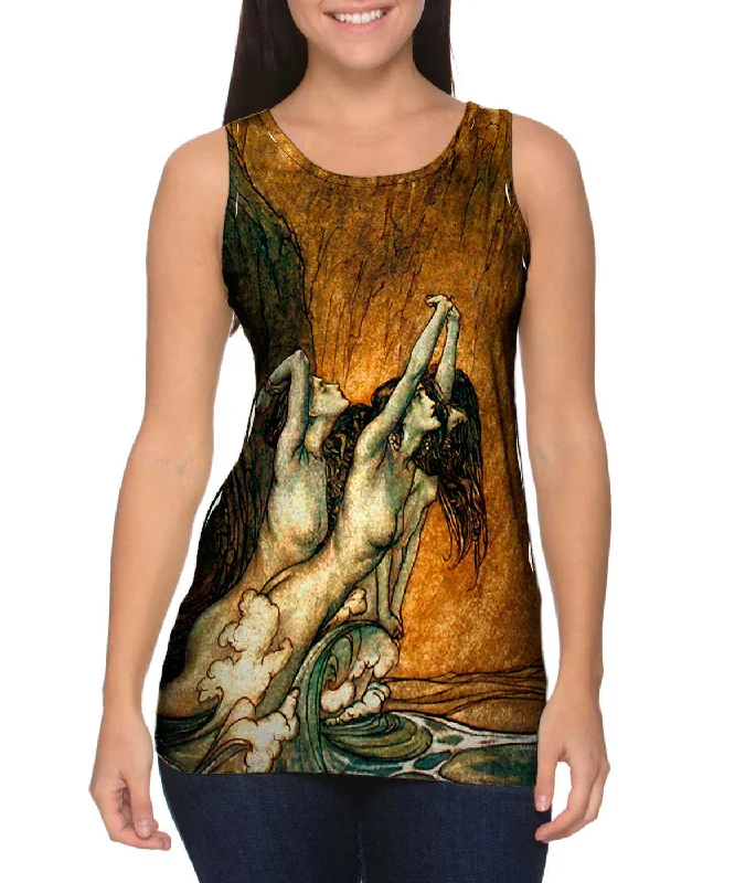Plunge Neck Women's Seamless Tank Tops for a Smooth FitArthur Rackham - "The Rhines Fair Children" (1910) Plunge Neck Women's Seamless Tank Tops for a Smooth FitArthur Rackham - "The Rhines Fair Children" (1910)