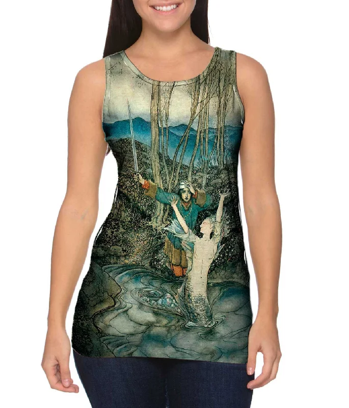 High - Neck Women's Silk Blend Tank Tops for a Luxurious FeelArthur Rackum - "Mermaid Morning"