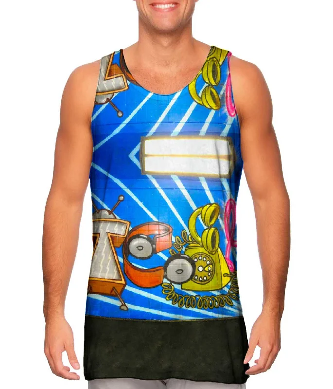 Women's Sleeveless Ribbed Tank Tops for a Trendy LookAs The Train Passes Subway Art