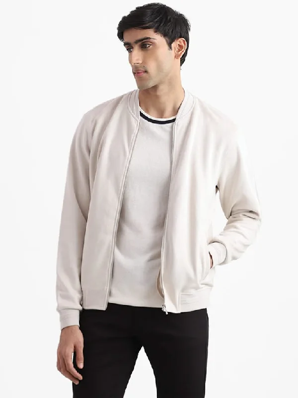 Machine - washable polo shirt in durable jersey fabricAscot Ribbed Front Open Off-White Jacket Machine - washable polo shirt in durable jersey fabricAscot Ribbed Front Open Off-White Jacket