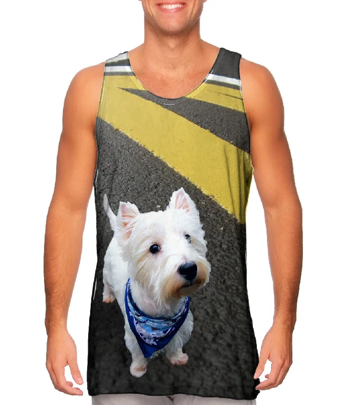 Women's Spaghetti Strap Tank Tops with Geometric PatternsAsphalt Kicking Westie