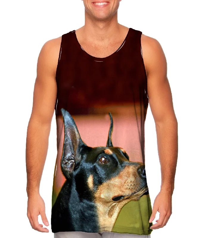 Plus Size Women's Side - Slit Tank Tops in Metallic ShadesAspirational Doberman
