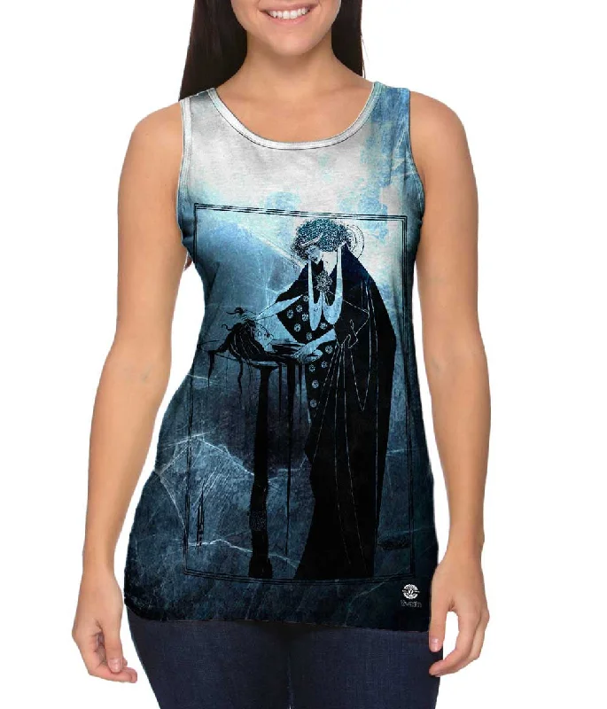 Plus Size Women's Ruffled Hem Tank Tops with Floral PrintsAubrey Beardsley - "The Dancer_#_s Reward" (1894) Plus Size Women's Ruffled Hem Tank Tops with Floral PrintsAubrey Beardsley - "The Dancer_#_s Reward" (1894)