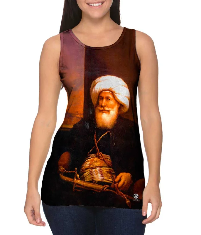 Halter Neck Women's Modal Blend Tank Tops for ComfortAuguste Couder - "Mehemet Ali Viceroy of Egypt." (1841) Halter Neck Women's Modal Blend Tank Tops for ComfortAuguste Couder - "Mehemet Ali Viceroy of Egypt." (1841)