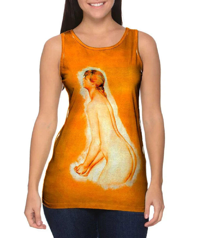 Plus Size Women's Side - Slit Tank Tops in Metallic ShadesAuguste Renoir - "Nude"