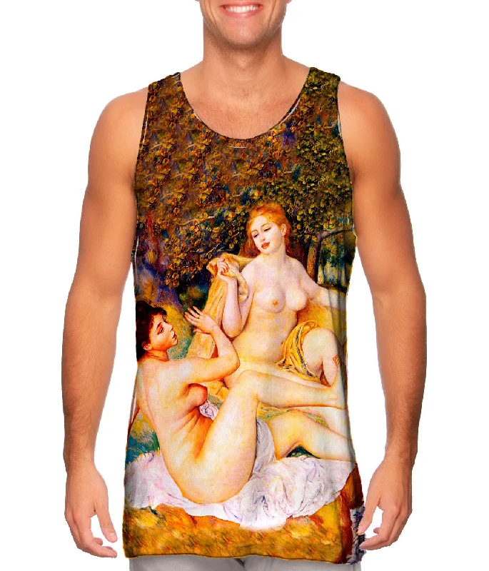 Mock Neck Women's Performance Tank Tops for CyclingAuguste Renoir - "The Large Bathers" (1887) Mock Neck Women's Performance Tank Tops for CyclingAuguste Renoir - "The Large Bathers" (1887)
