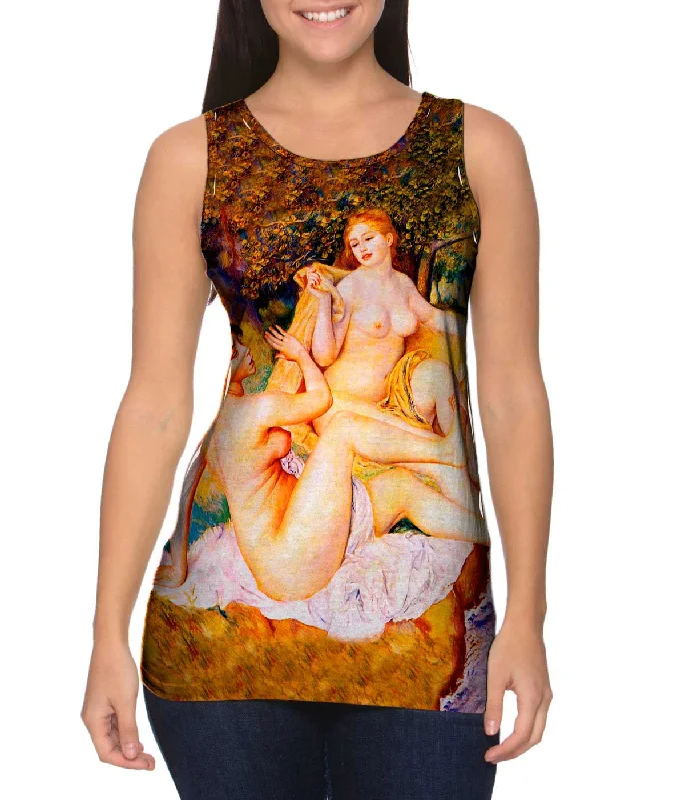 Plus Size Women's Embroidered Tank Tops in Boho StylesAuguste Renoir - "The Large Bathers" (1887) Plus Size Women's Embroidered Tank Tops in Boho StylesAuguste Renoir - "The Large Bathers" (1887)