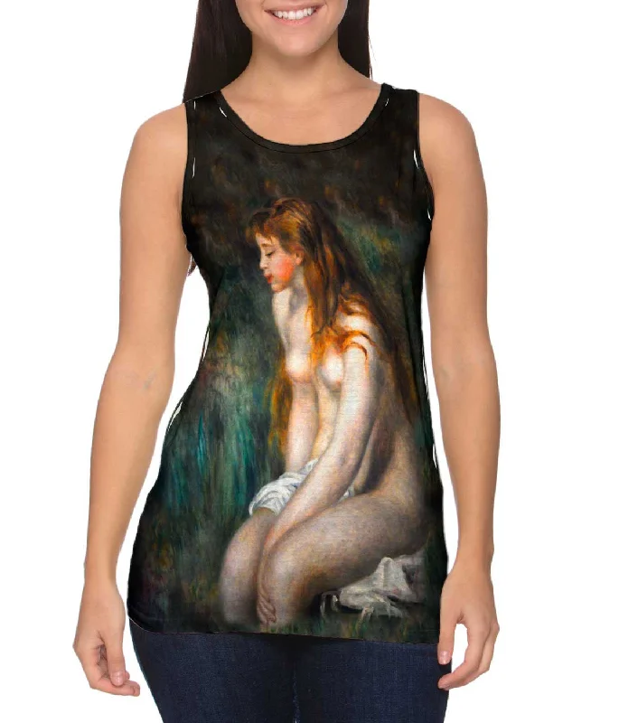 Plus Size Women's Puff - Sleeve Tank Tops in Pastel HuesAuguste Renoir - "Young Girl Bathing" (1892)