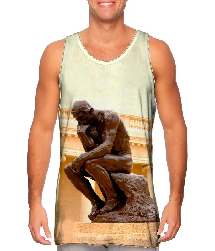 Plus Size Women's Glitter - Trimmed Tank Tops for Party NightsAuguste Rodin - "The Thinker" (1903) Plus Size Women's Glitter - Trimmed Tank Tops for Party NightsAuguste Rodin - "The Thinker" (1903)