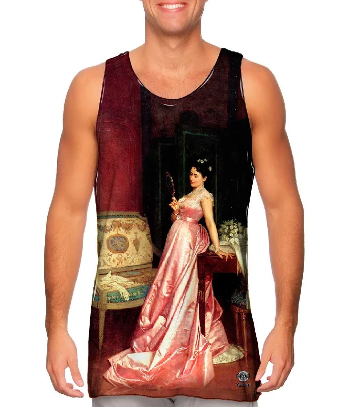 Women's Spaghetti Strap Tank Tops with Geometric PatternsAuguste Toulmouche - "The Admiring Glance" Women's Spaghetti Strap Tank Tops with Geometric PatternsAuguste Toulmouche - "The Admiring Glance"
