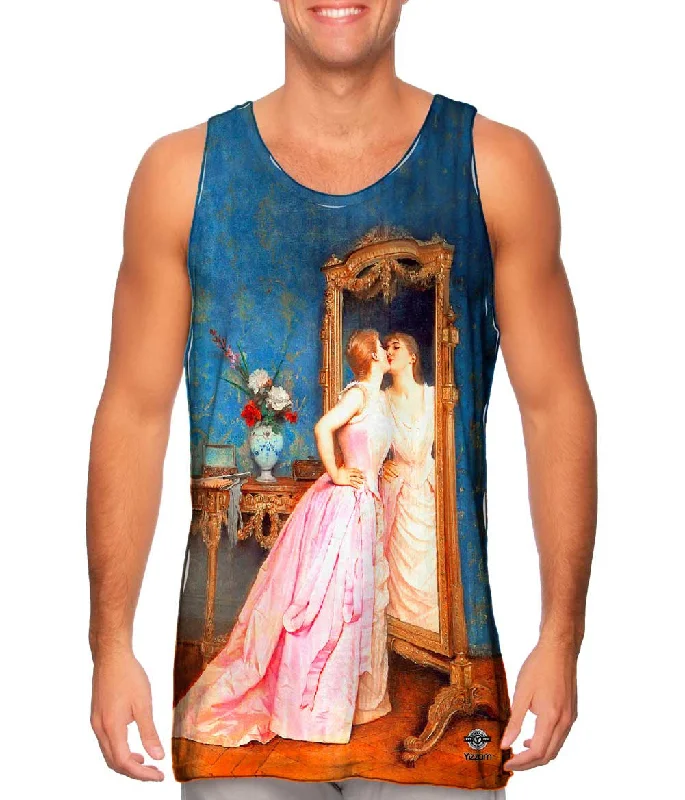 Plus Size Women's Side - Slit Tank Tops in Metallic ShadesAuguste Toulmouche - "Vanity" (1890) Plus Size Women's Side - Slit Tank Tops in Metallic ShadesAuguste Toulmouche - "Vanity" (1890)