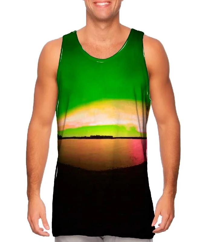 One - Shoulder Women's Rayon Blend Tank Tops for a Flowy LookAurora Borealis Sky Green One - Shoulder Women's Rayon Blend Tank Tops for a Flowy LookAurora Borealis Sky Green