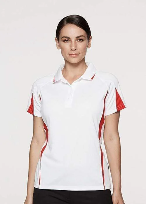 Ruffled cuffs polo shirt for a more elegant touchAussie Pacific Eureka Ladies Polo Shirt 2304 Ruffled cuffs polo shirt for a more elegant touchAussie Pacific Eureka Ladies Polo Shirt 2304