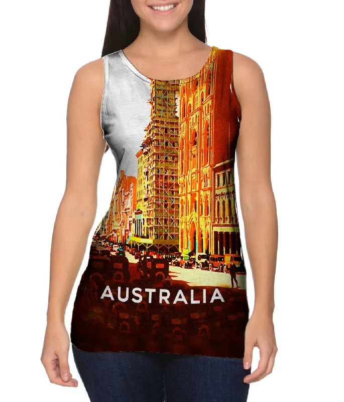 Plus Size Women's Criss - Cross Back Tank Tops in Neon ColorsAustralia Ninety Years of Progress 042 Plus Size Women's Criss - Cross Back Tank Tops in Neon ColorsAustralia Ninety Years of Progress 042