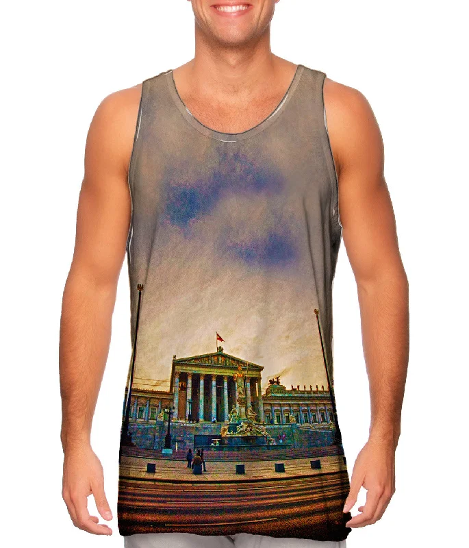 Crew Neck Women's Sustainable Tank Tops Made from Recycled MaterialsAustrian Parliament Bldg - Vienna Crew Neck Women's Sustainable Tank Tops Made from Recycled MaterialsAustrian Parliament Bldg - Vienna