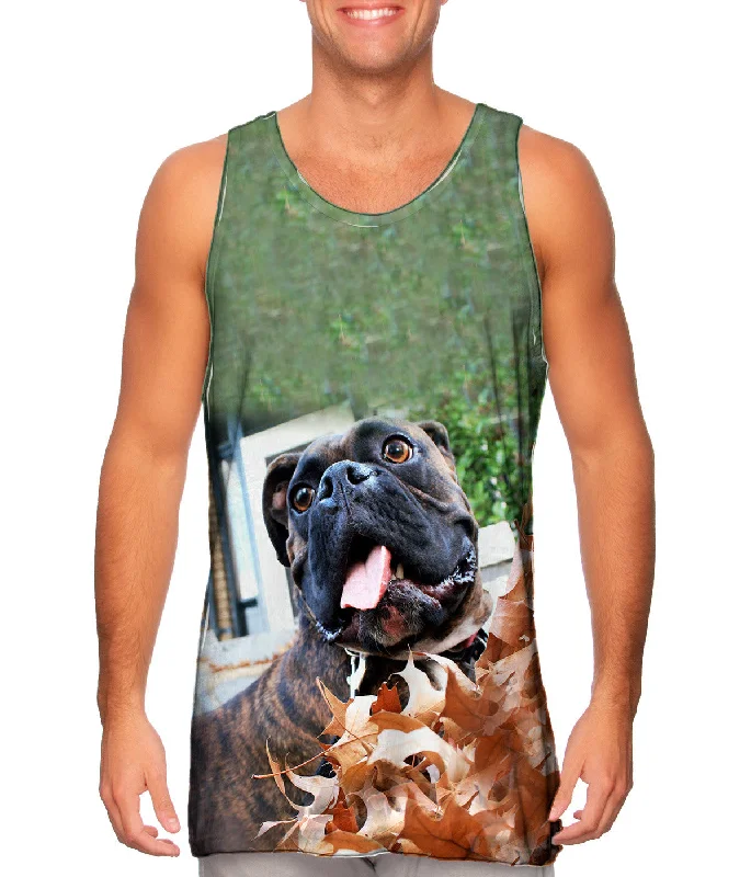 Mock Neck Women's Performance Tank Tops for CyclingAutumn Leaves Boxer
