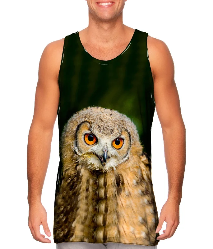 Women's Spaghetti Strap Tank Tops with Geometric PatternsBaby Owl Ponder