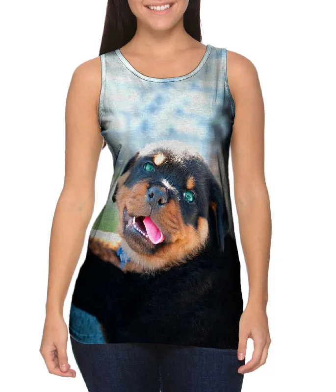 Crew Neck Women's Sustainable Tank Tops Made from Recycled MaterialsBaby Rottweiler